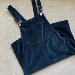 Topshop Velvet Overall Mini Dress